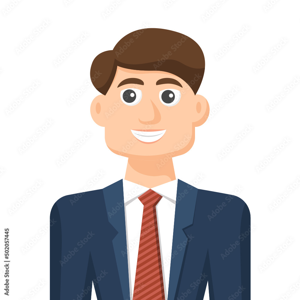 Colorful simple flat vector of business man, icon or symbol, people concept vector illustration.