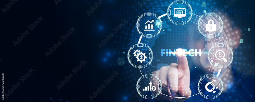 Fintech Financial technology digital money online banking business finance concept. Fintech Financial technology digital money online banking business finance concept.