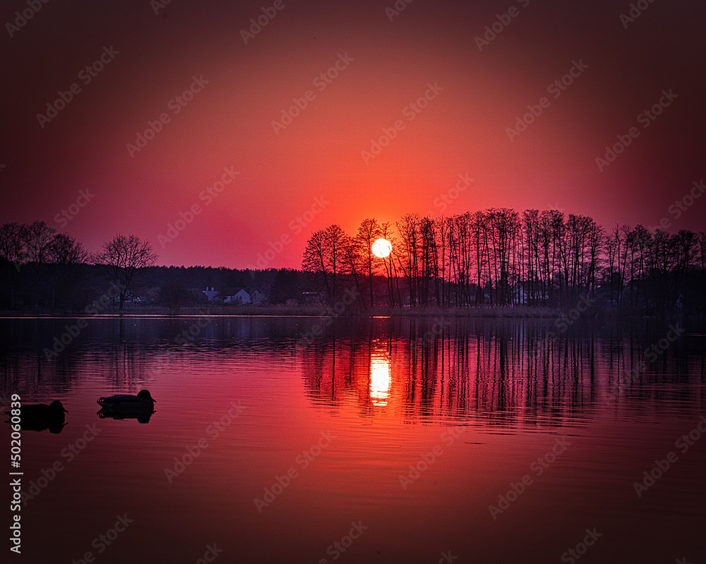 Abendrot - Sunset - Sunrise over sea - - Zossen - Wünsdorf - Brandenburg - Deutschland - Teltow - Fläming