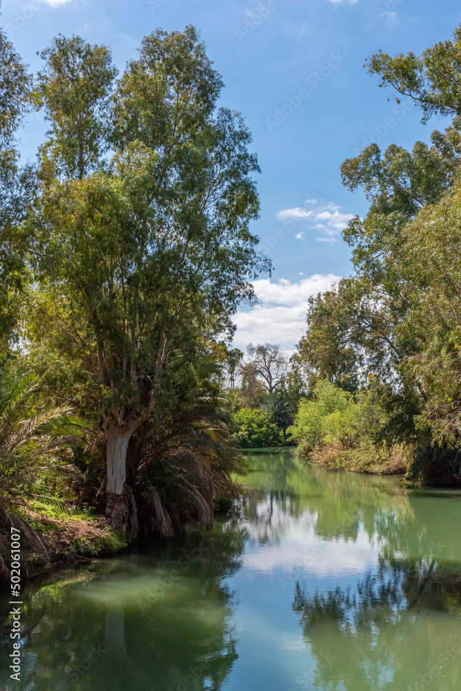 View of the Jordan River from the Yardenit Baptismal site in Israel
