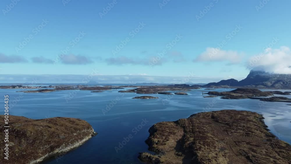 flying over parts of the famous archipelago in nordland in early spring flying over parts of the famous archipelago in nordland in early spring