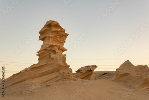 Fototapeta Naklejka Na Ścianę i Meble -  Al Wathba fossil dunes in Abu Dhabi enlighted at night