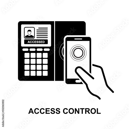 Mobile access control icon isolated on white background vector illustration.