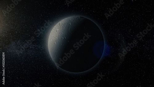 Fototapeta Naklejka Na Ścianę i Meble -  Planet in space. Solar system and space objects. Abstract scientific background - glowing planet in space, nebula and stars. Earth and galaxy on background.