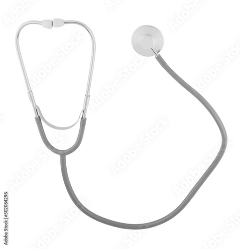 Stethophonendoscope, a medical diagnostic device, on a white background in isolation