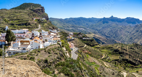 Artenara village and mountain landscape surroundings, Canary Islands, Spain