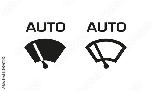 Car auto wiper icon. silhouette and linear original logo. Simple outline style sign symbol. Vector illustration isolated on white background. EPS 10.