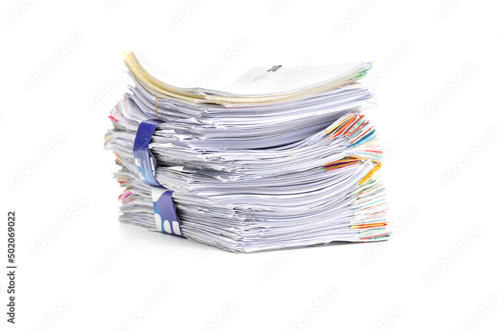 Stack of Documents isolated on white background. Stack of Documents isolated on white background.