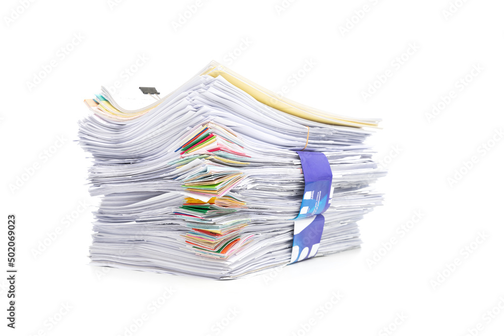 Stack of Documents isolated on white background. Stack of Documents isolated on white background.