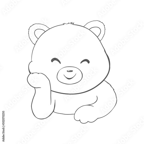 Vector hand drawn teddy bear illustration. Gift toy for Valentine's day, birthday.