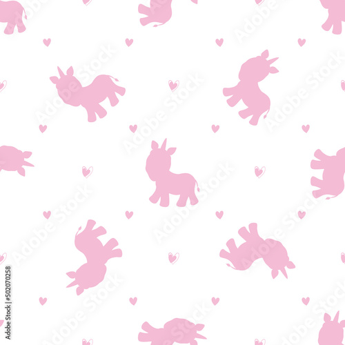 Seamless pattern with unicorn silhouette. Vector illustration. © Vladimir