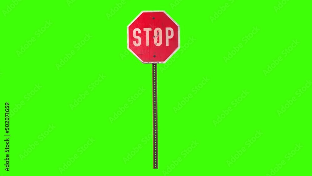 Stop sign animation green Screen, 4k render. Stock-Video | Adobe Stock