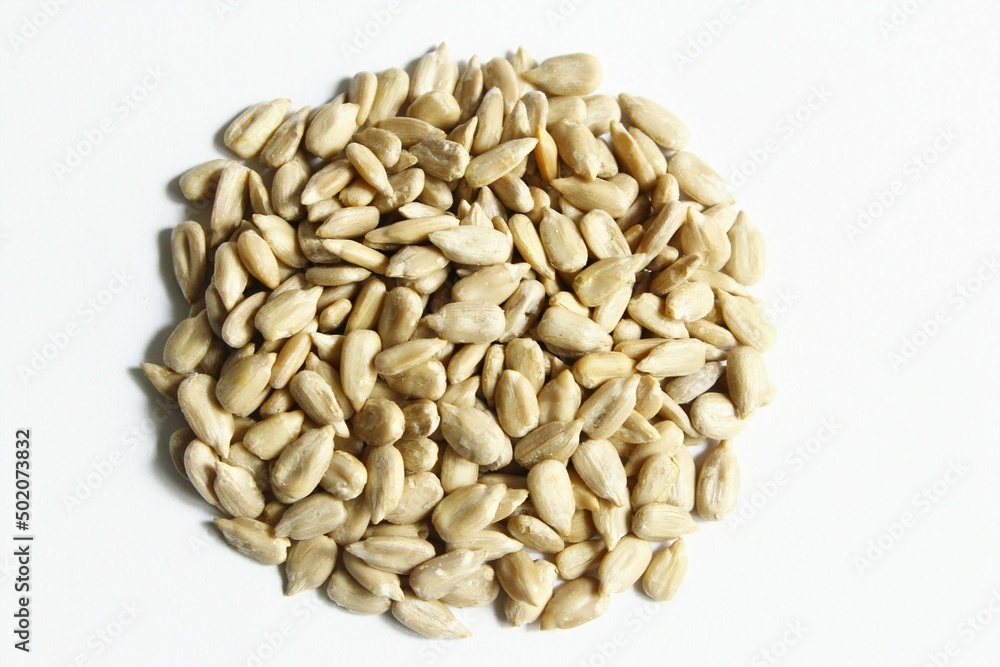 Sun flower seeds photo isolate on white background top view Sun flower seeds photo isolate on white background top view