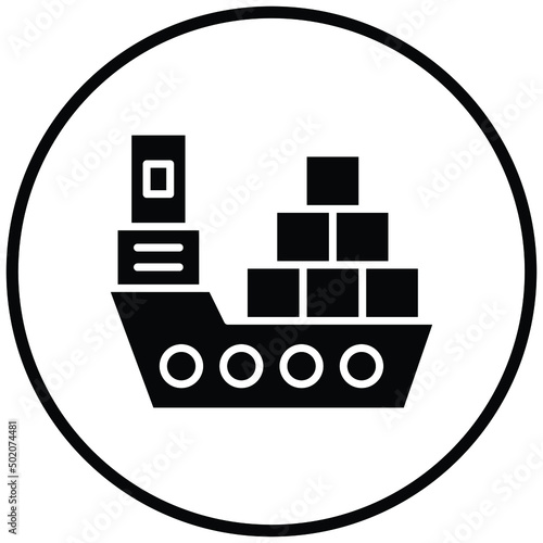 Cargo Ship Icon Style