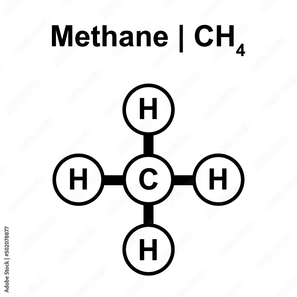 Molecular Model Of Methane (CH4) Molecule. Vector Illustration. Stock ...