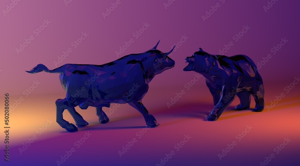 stock market 3d motive bull and bear stock market 3d motive bull and bear
