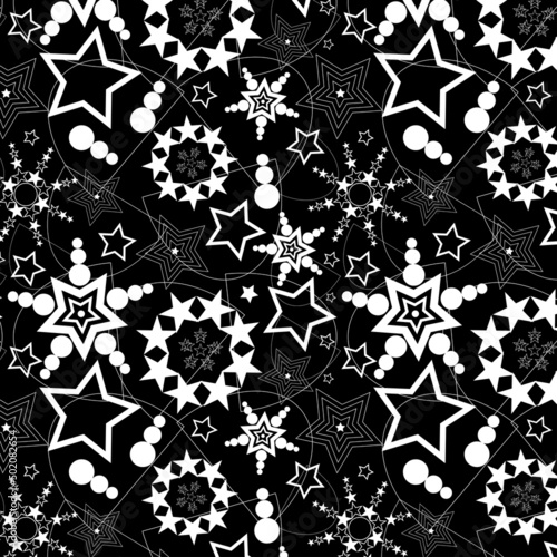 Black star celestial seamless pattern photo