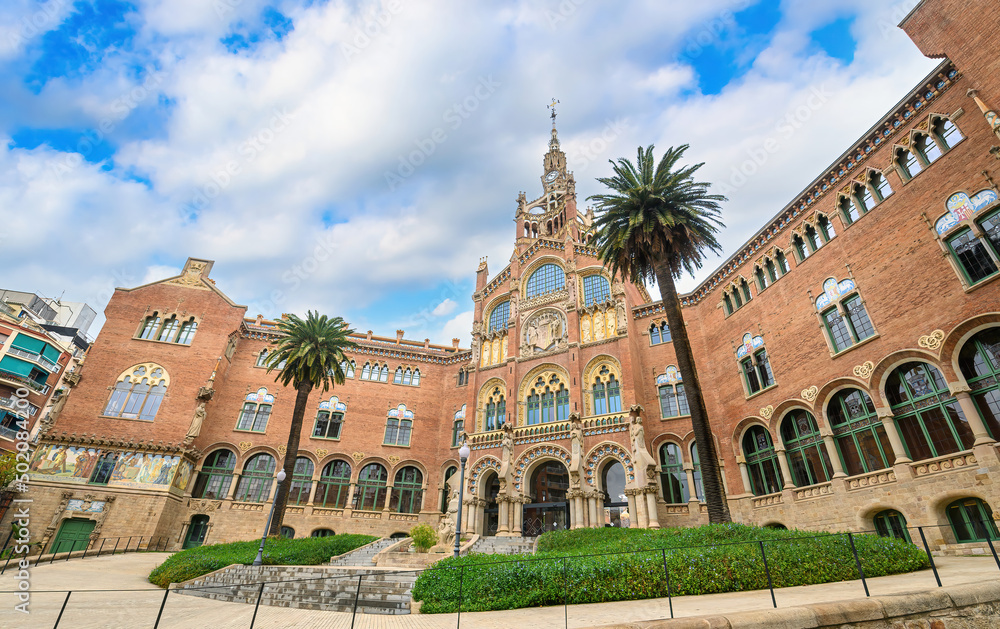 Hospital de la Santa Creu i Sant Pau complex, the world's largest Art Nouveau Site in Barcelona, Spain