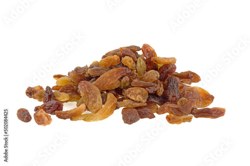 dried grapes isolated on white background