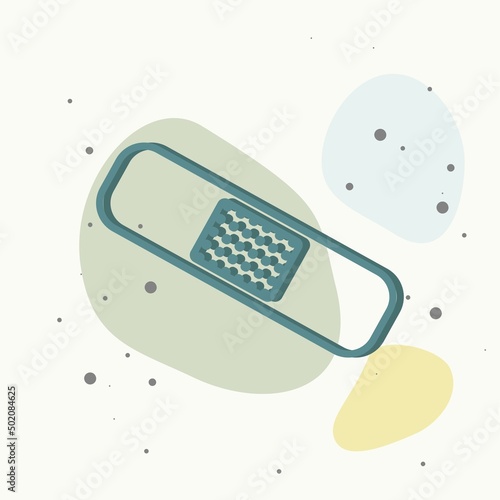 Vector icon of bactericidal protective plaster. First aid on multicolored background.
