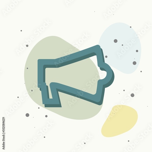 Vector icon megafon on multicolored background.