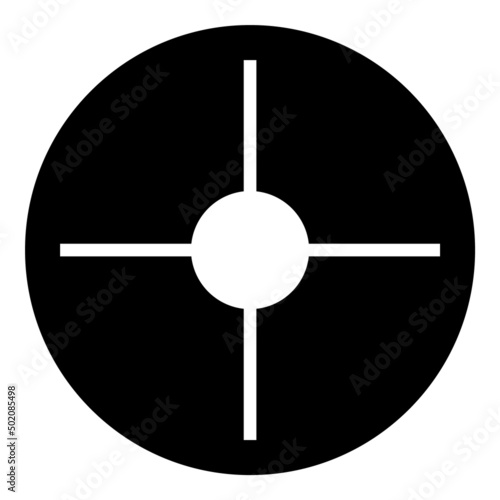 Reticle Scope Abstract Sight Glyph Flat Icon Isolated On White Background