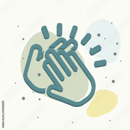 Applause icon. A symbol of clapping. Business illustration workflow on multicolored background.