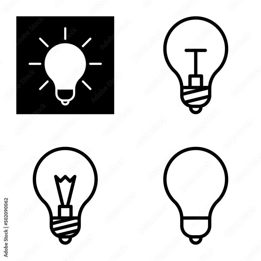 Lightbulbs1-3 Flat Icon Set Isolated On White Background Lightbulbs1-3 Flat Icon Set Isolated On White Background