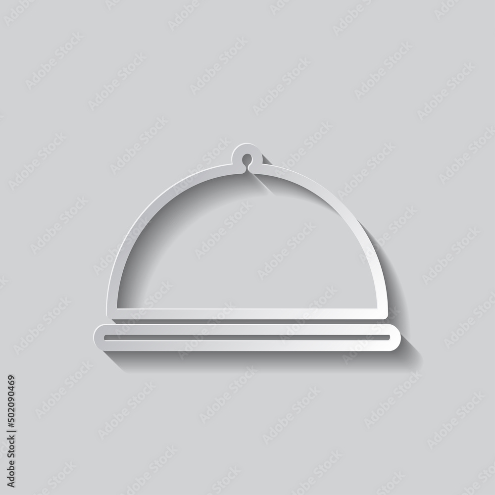 Tray simple icon vector. Flat design. Paper style with shadow. Gray background.ai Tray simple icon vector. Flat design. Paper style with shadow. Gray background.ai