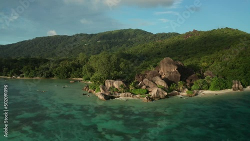 Aerial slider and arc shot over the most photogenic beach in the world