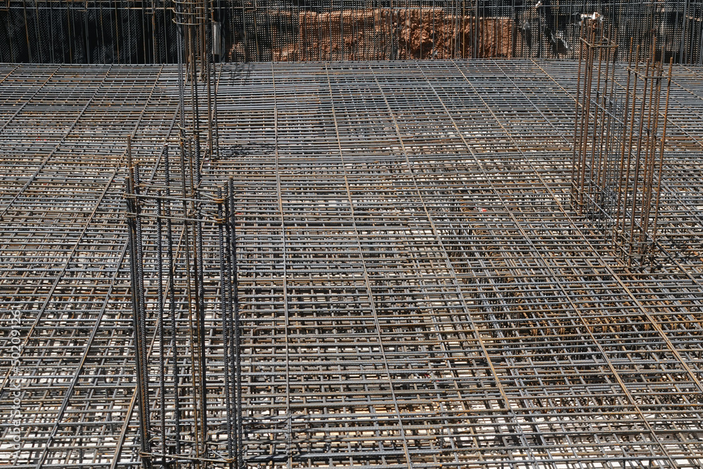 building foundation at construction site