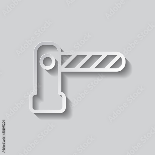 Barrier simple icon vector. Flat design. Paper style with shadow. Gray background.ai