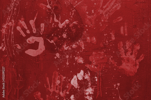 blood red paint smudged fingerprints crime background