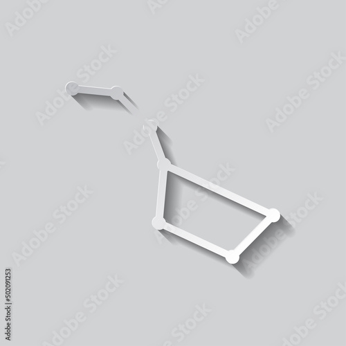 Big Dipper simple icon. Flat design. Paper style with shadow. Gray background.ai