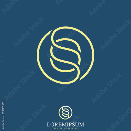 letter or word SS double line font in circle image graphic icon logo design abstract concept vector stock. Can be used as a symbol related to initial or monogram