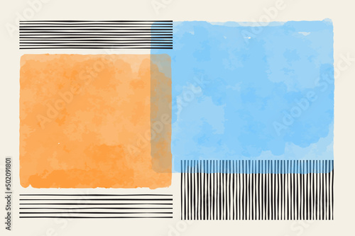 Abstract Hand Painted Background Illustrations for Wall Decoration Art, Postcard, Social Media Banner, Brochure Cover Design Background. Modern Abstract Painting Artwork. Vector Pattern
