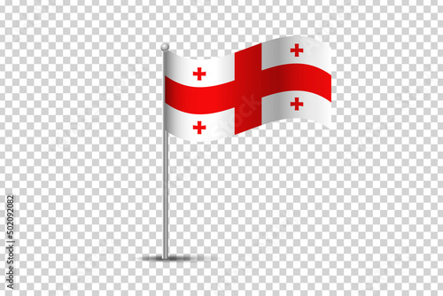 Vector realistic isolated Georgia flag on the transparent background.