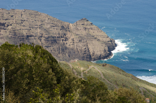 Northwest coast of La Gomera. Punta del Peligro and Cerro de Bejira. Vallehermoso. La Gomera. Canary Islands. Spain. photo