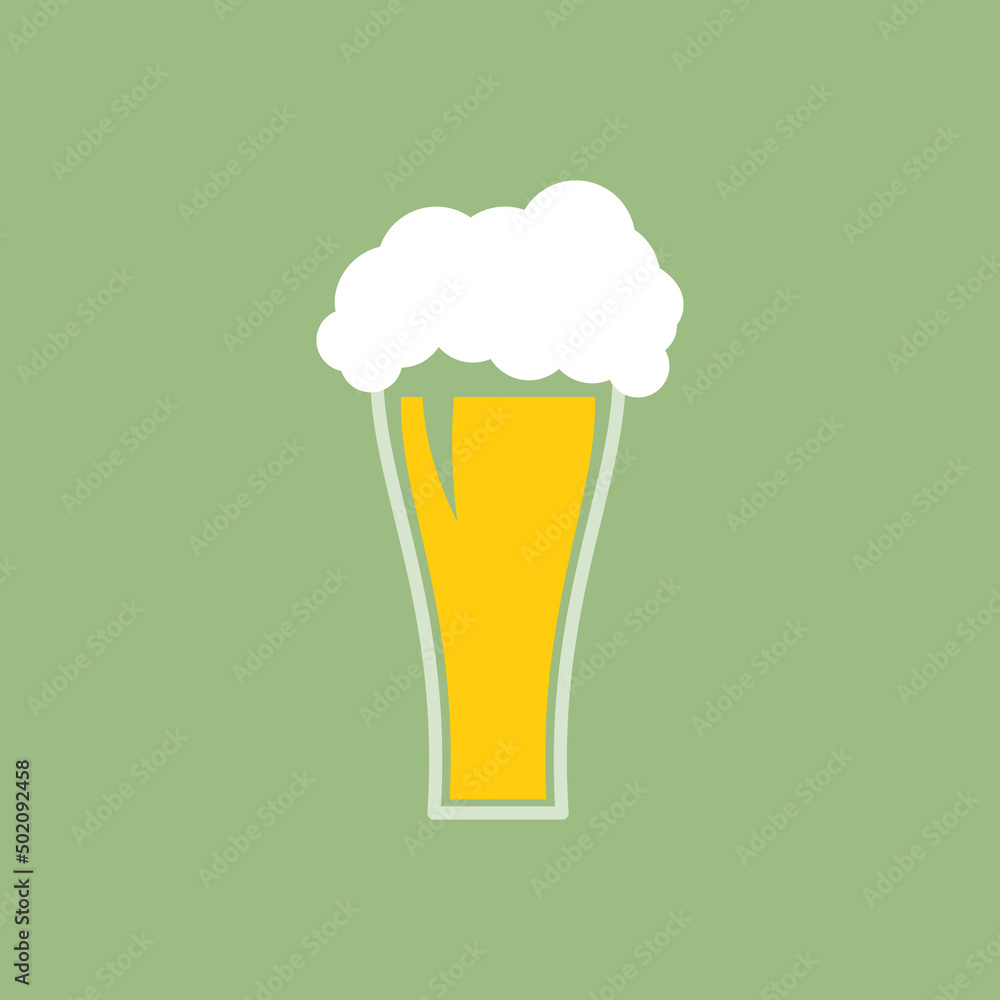 Glass of beer vector icon. Cold beverage illustration. Glass of beer vector icon. Cold beverage illustration.