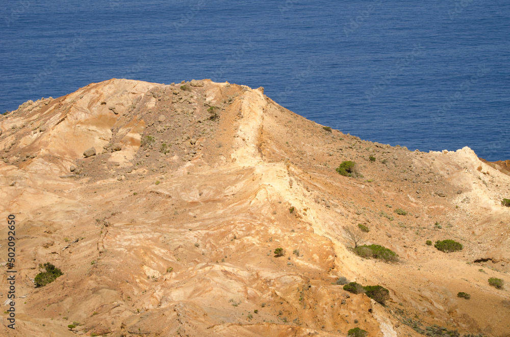 Hill in the coast of Vallehermoso. La Gomera. Canary Islands. Spain.