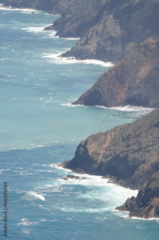 Sea cliffs in the northwest coast of La Gomera. Vallehermoso. La Gomera. Canary Islands. Spain.