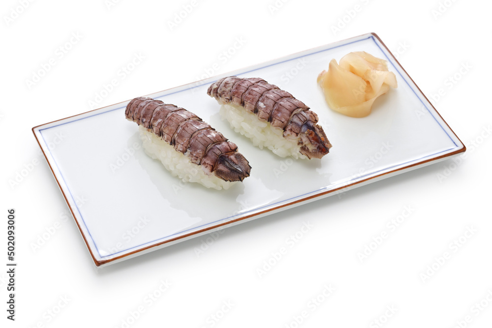 Shako ( mantis shrimp ) Nigiri Sushi, Japanese food Shako ( mantis shrimp ) Nigiri Sushi, Japanese food