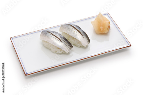 Kohada ( gizzard shad ) Nigiri Sushi, Japanese food photo