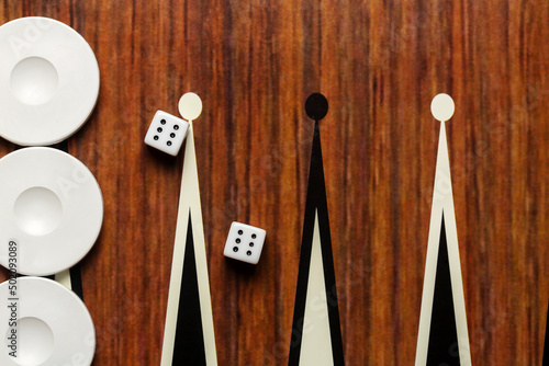 Fotobehang backgammon game closeup