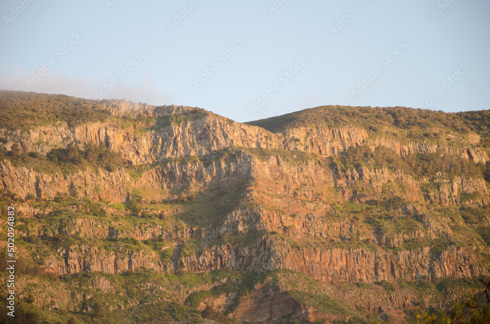 Cliff of the Lomo del Carreton. Vallehermoso. La Gomera. Canary Islands. Spain.