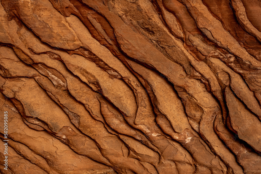Layers of Sand Stone Eroding In The Desert