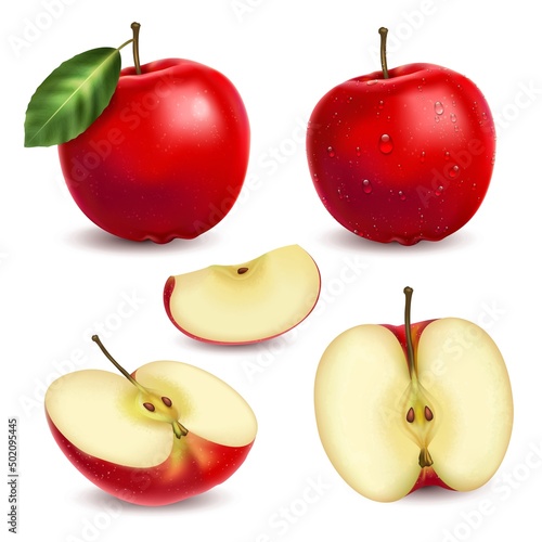 Realistic Apples Set