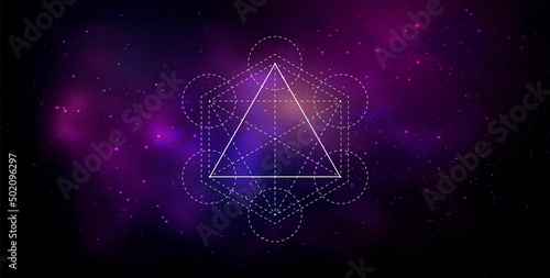 Canvas Mystical sacred geometry vector symbol. Spirituality, harmony
