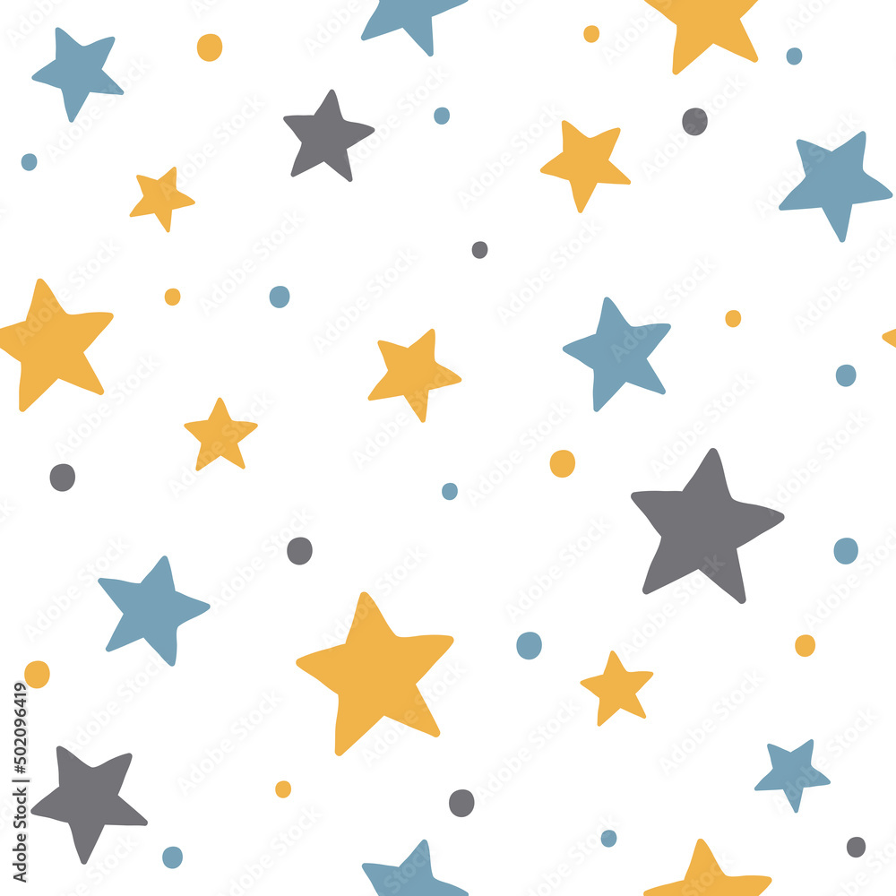 Seamless pattern with stars. Vector illustration isolated on white background. It can be used for wallpapers, wrapping, cards, patterns for clothes and other. Seamless pattern with stars. Vector illustration isolated on white background. It can be used for wallpapers, wrapping, cards, patterns for clothes and other.