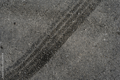 Wallpaper Mural Asphalt texture with white line and tire marks. Smooth asphalt road. Tarmac dark grey grainy road background.Top view Torontodigital.ca